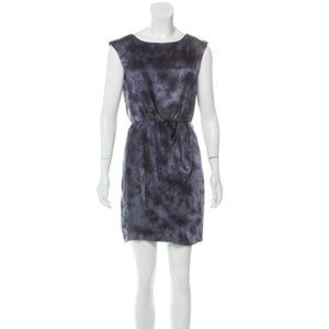 Theory Silk Tie-Dye Dress | Dark Blue & Charcoal Gray | Size 2